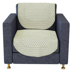 Heart Home Sofa Cover | Net Sofa Slipcover Set | Sofa Cover for Living Room | Sofa Cover for Hall | 5-Seater Sofa Cover for Home Decor | Dot Sofa Cover Set | Cream