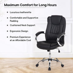 Kuber Industries Revolving Curvy Bar Stool Chair for Kitchen with Footrest & 360 Swivel | 32 inch Height Adjustable High Chair for Breakfast Counter & Cafeteria | High Bar Chair | Black