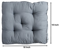 Heart Home Microfiber Square Chair Pad/Cushion for Office, Home or Car Sitting, 18 * 18 Inch (Grey)