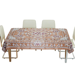 Heart Home Dining Table Cover | PVC Table Cloth Cover | 6 Seater Table Cloth | Table Protector | Table Cover for Dining Table | Passion Flower | 60x90 Inch | DTC | Golden
