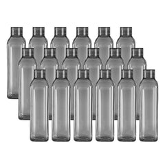 Kuber Industries BPA Free Plastic Water Bottles | Unbreakable, Leak Proof, 100% Food Grade Plastic | For Kids & Adults | Refrigerator Plastic Bottle Set of 6|Grey (Pack Of 3)