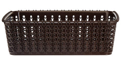 Kuber Industries Multipurposes Small M 15 Plastic Rectangular Basket|Organizer For Kitchen, Countertops|Cabinets, Bathrooms Without Lid- Pack Of 2 (Brown)