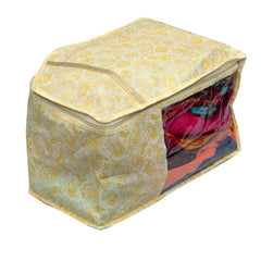 Kuber Industries 3 Piece Non Woven Saree, Blouse and Petticoat Cover, Yellow (SCY42)