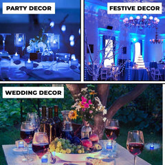Kuber Industries LED Tea Light Candles for Home Decor |Battey Operated |Yellow Light |Diwali Lights for Decoration,Along with Festivities & Parties|B0-051702B (Candle with Blue) Set of 24 (Pack of 6)