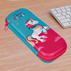 Heart Home Unicorn Pencil Pouch | School Pencil Case for Kids | Pen-Pencil Box for Kids | Geometry Box | Compass Box | School Stationery Supplies | Teal Green