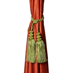 Kuber Industries Polyester 2 Pieces Curtain Tie Back Tassel Set (Green) CTKTC33468