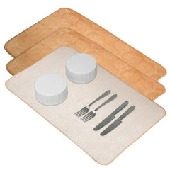 Heart Home Dish Dry Mat | Microfiber Self Drying Mat | Kitchen Drying Mat | Water Absorbent Kitchen Mat | Embossed Dish Dry Mat | 38x50 | Pack of 3 | Multicolor