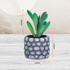 Kuber Industries Artificial Plants for Home Décor|Natural Looking Indoor Fake Plants with Pot|Artificial Flowers for Decoration-Pack of 5 (Green)