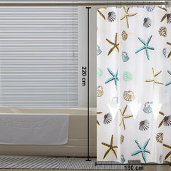 Kuber Industries Shower Curtain | PEVA Shower Curtain | Bath Drape | Shower Curtain for Bathroom | AC Shower Curtain | Shower Curtain for Hotel-Home with 12 Hooks | FQ003MC | Multicolor