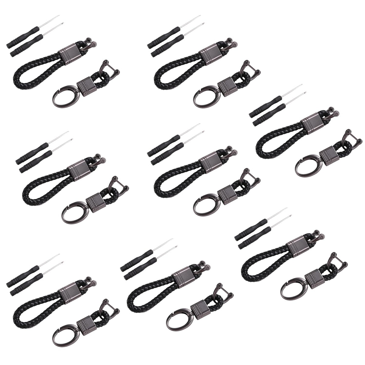 Kuber Industries Keychain/Keyring/Key Tag|Car Key Clip, Key Holder, Key Organizer|Pack of 8| (Black)