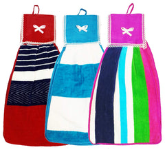 Kuber Industries Hanging Cotton 3 Pieces Cotton Washbasin Napkin/Hand Towel for Kitchen and Bathroom (Multi)