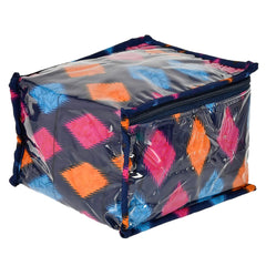 Heart Home Jewellery Kit | Zig Zag Print Locker Storage Kit | Laminated Jewellery Kit | 10 Detachable pouch | Cosmetic Kit for Necklace | Bracelet | Blue