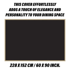 Kuber Industries Dining Table Cover | Tabletop Cover | Table Buffet Cover | Table Linen Cover | 6-Seater Table Cloth | Table Cloth Cover | Small Golden Lace | DTC | 60x90 Inch | Black Transparent