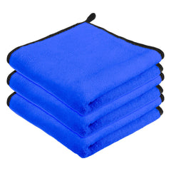 Kuber Industries Cleaning Towel | Reusable Cleaning Cloths for Kitchen | Duster Towel for Home Cleaning | 400 GSM Cleaning Cloth Towel with Hanging Loop | 40x60 | Pack of 3 | Blue