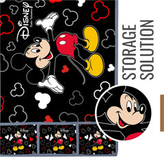 Kuber Industries Disney Mickey Fridge Top Cover | Fridge Cover with Pockets | Refrigerator Top Cover for Kitchen | Fridge Top Cover with 6 Utility Pockets | Polyester Fridge Cover | Black
