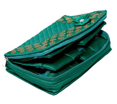 Kuber Industries Portable Jewellery Organizer With 6 Tranasparent Pockets, Set of 2 (Green)-HS_38_KUBMART21235
