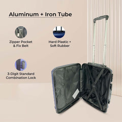 Heart Home 24inch Strong & Lightweight Cabin Trolley Bags with 360 Degree Rotating Wheels | Expandable Carry-On Cabin Luggage Suitcase | Bags for Travelling | PP103024DKBLE-Blue