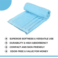 Kuber Industries Face Towel | Towels for Facewash | Towels for Gym | Facewash for Travel | Towels for Daily use | Workout Hand Towel | Lining Design | 14x21 Inch | Pack of 2 | Blue