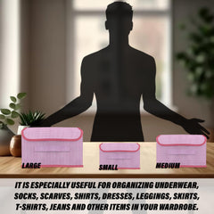 Heart Home Drawer Storage Box | Foldable Dhakkan Storage Box | Non-Woven Clothes Organizer For Toys | Storage Box with Handle | Medium | Pack of 4 | Multi