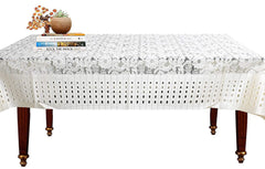 Kuber Industries Floral Printed Home Decorative Luxurious 4 Seater Cotton Center Table Cover/Table Cloth, 40"x60" (Cream)-44KM016