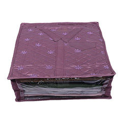 Kuber Industries 3 Layered Quilted Satin 2 Pieces Shirt Cover (Brown & Purple) -CTKTC24644