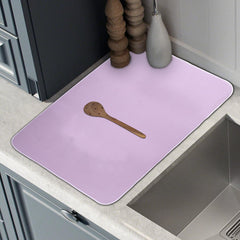 Heart Home Dish Dry Mat | Microfiber Drying Mat | Reversible Kitchen Drying Mat | Absorbent Mat | Kitchen Dish Dry Mat | 38x50 | Pack of 2 | Light Purple & Maroon