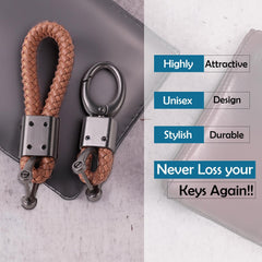 Kuber Industries Keychain/Keyring/Key Tag|Car Key Clip, Key Holder, Key Organizer|Pack of 8| (Brown)