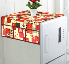 Kuber Industries Heart Design PVC Fridge Top Cover with 6 Utility Side Pockets (Gold)-HS_38_KUBMART21086, Standard