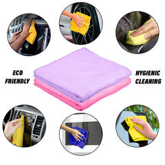 Heart Home Cleaning Towel | Reusable Cleaning Cloths for Kitchen | Duster Towel for Home Cleaning | 400 GSM Cleaning Cloth Towel for Car | Bike | 50x70 | Pack of 3 | Purple