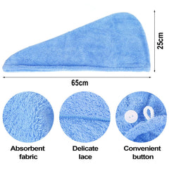 Heart Home Hair Wrapper | Hair-Drying Bathrobe Towel | Microfiber Towel | Quick Absorbent Hair Dry Towel | Hair Towel Wrap Cap | Salon Towel | Pack of 2 | Sky Blue