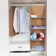 Kuber Industries Cotton Four Cabinet Hanging Baby Almirah (Gold)-CTKTC13371