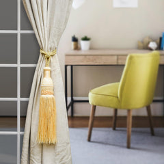 Heart Home Tassel | Curtain Tie Back Tassel Set | Curtain Holder Tieback | Curtain Tieback | Curtain Holder for Home & Office Décor | Moti Kit Pit Tassel | Cream