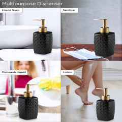 Homestic Liquid Soap Dispenser | Handwash Soap Dispenser | Soap Dispenser for Wash Basin | Shampoo Dispenser Bottle | Bathroom Dispenser Bottle | 310 ML | Black