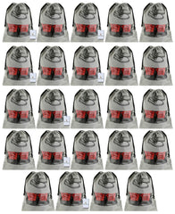 Kuber Industries Non Woven Travel Shoe Cover/String Bag Organizer|Durable Drawstring|One Transparent Window|Size 43 x 30 CM|Pack of 24 Piece (Grey) - CTMTC039485