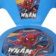 Kuber Industries Marvel Spider-Man Kids Chair | Plastic Foldable Kids Chair | Chair for Kidsroom | School Study Stool | Baby Stool | Indoor or Outdoor Stool for Kids | Capacity 30 Kg | Blue & Red