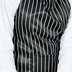 Kuber Industries Linning Printed Oil Stain Resistant Cooking Kitchen Apron for Men Women with 1 Front Pocket (Black)
