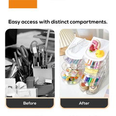 Kuber Industries (Set of 4) Drawer Desk Organizer 4-Layer Aesthetic Organizer for Office & Study Table, Stationary & Pen Organizing for Students - White