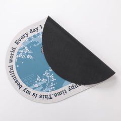 Urbane Home Bath Mat | PVC Bathroom Mat | Shower Bath Mat | Floor Tub Mat | Diatom Mud Oval Mat | Anti-Skid Shower Bathroom Mat | CF-220803 | Blue