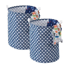 Kuber Industries Laundry Basket For Clothes|Foldable Laundry Hamper|Basket For Toys, Dirty clothes, Storage "45 LTR"-Pack of 2 (Blue)