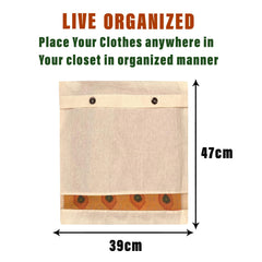 Heart Home Saree Bags | Clothes Bags for Storage | Cotton Wardrobe Organizer | Mesh Window Cloth Storage Bags Set | Single Packing Saree Cover with Button | Pack of 25 | Cream