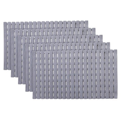 Kuber Industries Bath Mat | PVC Bathroom Mat | Shower Bath Mat | Floor Tub Mat | Bathroom Mud Mat | Anti-Skid Shower Bathroom Mat | JL-01B |Pack of 5| Gray