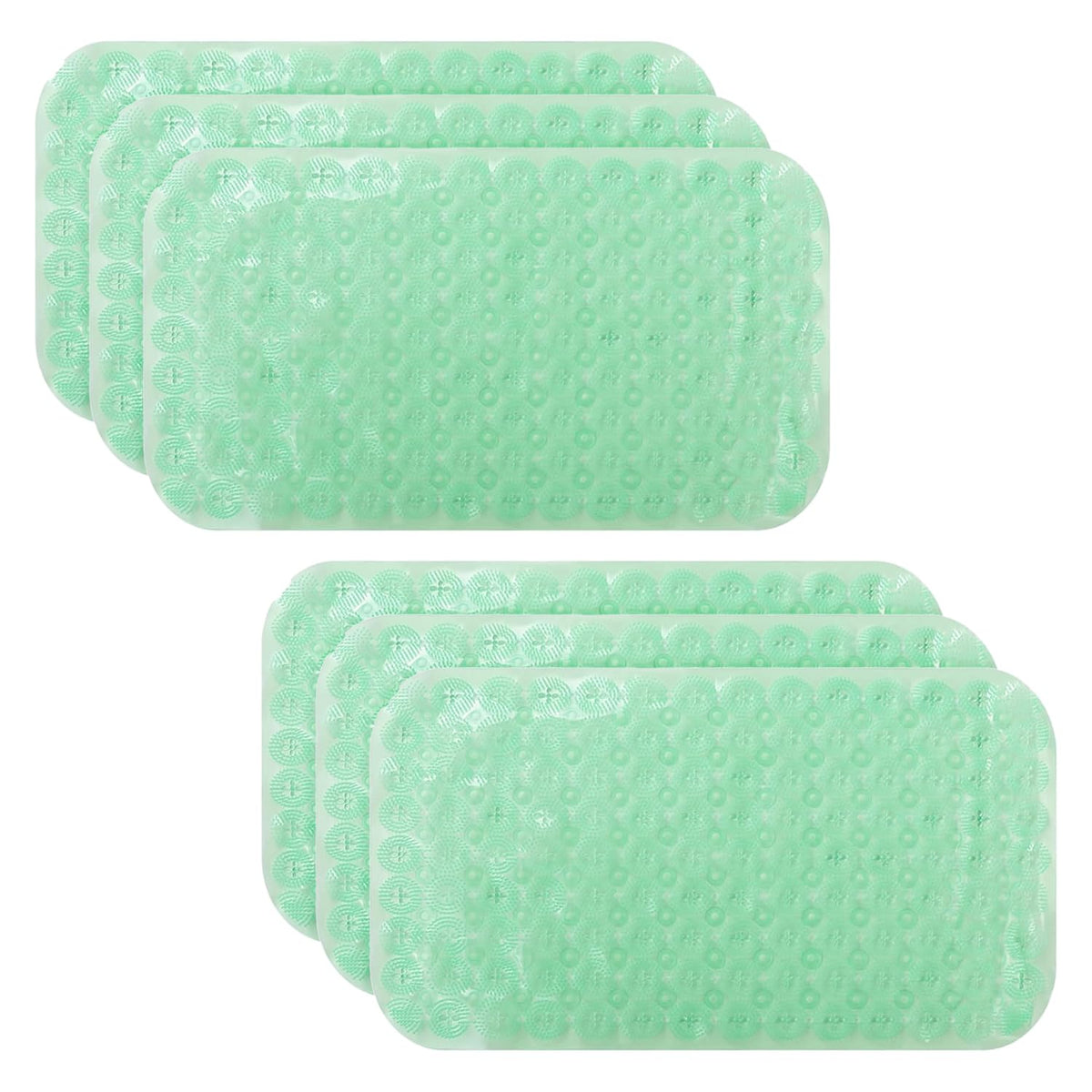 Kuber Industries Bath Mat | PVC Bathroom Mat | Shower Bath Mat | Floor Tub Mat | Foot Massager Mat | Anti-Skid Shower Bathroom Mat | B-01B |Pack of 6| Green