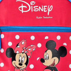 Kuber Industries Mickey & Minnie Print Rexine Lightweight, Portable School Bag, Backpack, Bookbag For Kids Pack of 2 (Pink)