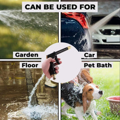 Kuber Industries Nozzle For Water Pipe|Comfortable Grip|Multiple Spray Modes|Brass Nozzle Water Spray Gun For ½” Water Pipe|Ideal Pipe Nozzle For Car Wash,Gardening,& Other Uses|Black (Pack Of 4)