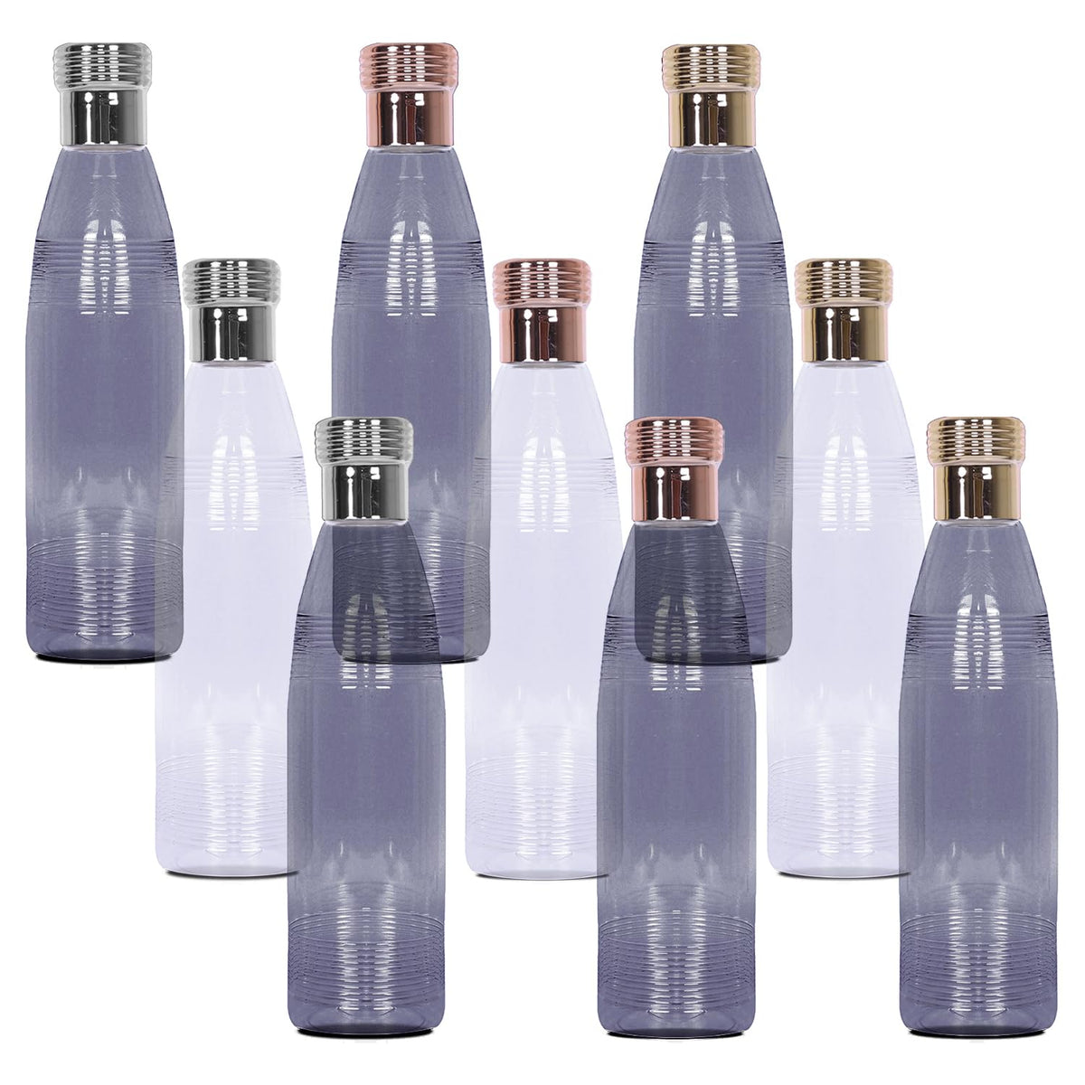 Heart Home Water Bottle | Plastic Water Bottles | Refrigerator Water Bottles | Fridge Water Bottles | Drinking Water Bottle | 1 LTR Water Bottle | Set of 9 | Multi