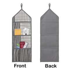 Heart Home Paper Holder | Foldable Hanging Organizer | PVC Lining Design Magazine Holder | Document Organizer | Wall Hanging Letter Holder with 3 Pocket | Pack of 2 | Gray