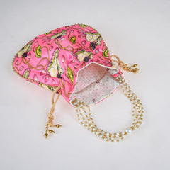 Heart Home Potli|Silk Wedding Potli|Wallet Potli|Christmas Gift Potli|Baby Shower Potli|Traditional Shagun Potli|Drawstring with Beads Handle Potli|Cow-Design Patli Potli|Pink