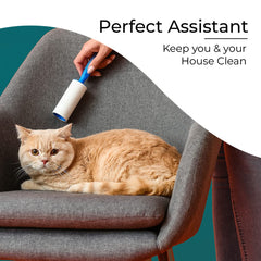 Homestic Pack of 4 Lint Remover | Super Sticky Lint Roller | Easy | Lint Roller for Clothes | Lint Roller for Pet Hair | 60 Sheets (1 Roller + 2 Replacement Rolls)