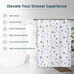 Kuber IndustriesSoft Texture Bath Curtain|Natural Drape Waterproof Shower Curtain 6 Feet|Pack of 5|White