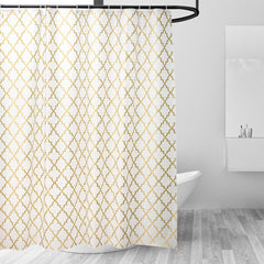 Kuber IndustriesSoft Texture Bath curtain|Natural Drape Waterproof Shower Curtain 6 Feet|Pack of 5|Gold